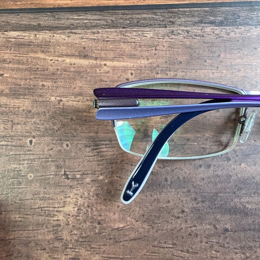 Koali Morel France 7352K Purple Blue Semi Rimless Glasses  51-17-135 FRAMES ONLY
